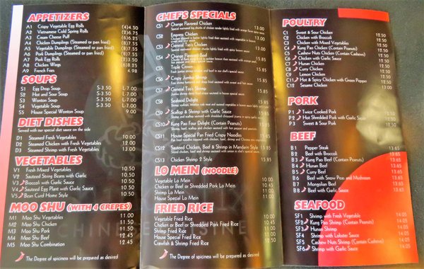 Menu photo 3 China Stix Houston, TX