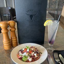 The Fernie Cattle Company - Greek salad and lavender lemonade