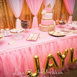 Lisa provided the 8ft long table, linen, dessert display plates, backdrop and balloon. BEAUTIFUL!