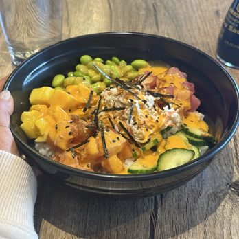Peek A Bowl - Rainbow Bowl (with mango instead of onion) - Asian Fusion Near Me - Plymouth, New Hampshire Peek A Bowl - Rainbow Bowl (with mango instead of onion) - Asian Fusion Near Me - Plymouth, New Hampshire