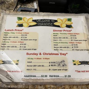 Paradise Buffet - pricing from October 2024 - Buffets Near Me - Montebello, California Paradise Buffet - pricing from October 2024 - Buffets Near Me - Montebello, California