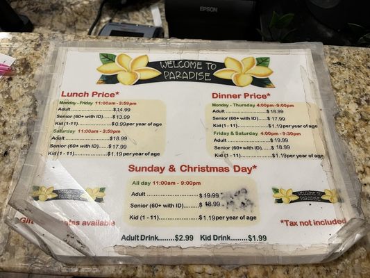 Menu photo 8 Paradise Buffet Montebello, CA Menu photo 8 Paradise Buffet Montebello, CA