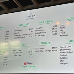 Menu (1/2) as of 8/29/26