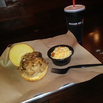 Mission BBQ - Pulled pork and macaroni n' cheese. - Barbeque Near Me - Boynton Beach, Florida Mission BBQ - Pulled pork and macaroni n' cheese. - Barbeque Near Me - Boynton Beach, Florida
