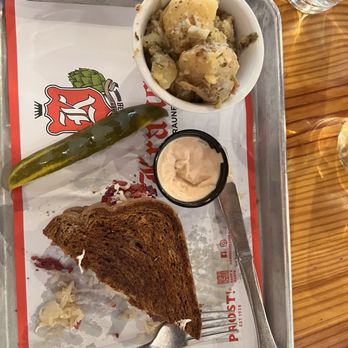 Krause's Cafe - Rueben & German Potato Salad Pickle Spear & a side of Russian dressing. - German Near Me - New Braunfels, Texas Krause's Cafe - Rueben & German Potato Salad Pickle Spear & a side of Russian dressing. - German Near Me - New Braunfels, Texas