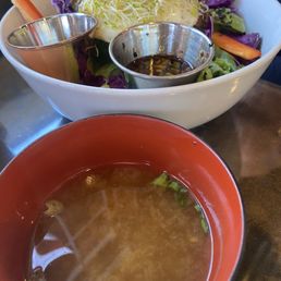 Beef Bibimbap served with Miso