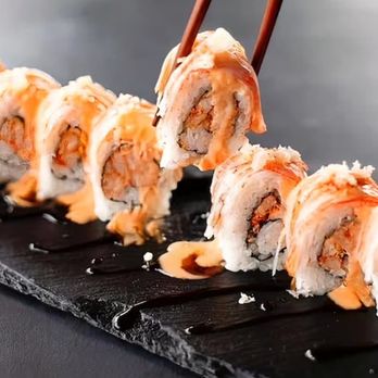 Rock N Roll Sushi - Cajun-seasoned crawfish inside, krab stick outside, topped with spicy mayo, eel sauce and crunchy flakes. - Sushi Bars Near Me - Tucson, Arizona Rock N Roll Sushi - Cajun-seasoned crawfish inside, krab stick outside, topped with spicy mayo, eel sauce and crunchy flakes. - Sushi Bars Near Me - Tucson, Arizona