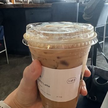 Caffeina Roasting Company - Iced Peach Latte with Oat - Bakeries Near Me - Boise, Idaho