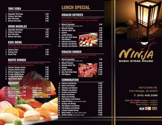 Menu photo 8 Ninja Sushi Steak House Fort Dodge, IA