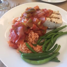Amberjack and Creole Rice and fresh green beans-at the Frank Lloyd Wright Visitor Center. Amberjack and Creole Rice and fresh green beans-at the Frank Lloyd Wright Visitor Center.