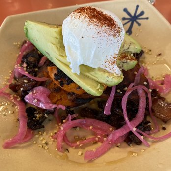 Snooze, an A.M. Eatery - Sweet potato bacon hash. Surprisingly filling - Breakfast & Brunch Near Me - Tucson, Arizona Snooze, an A.M. Eatery - Sweet potato bacon hash. Surprisingly filling - Breakfast & Brunch Near Me - Tucson, Arizona