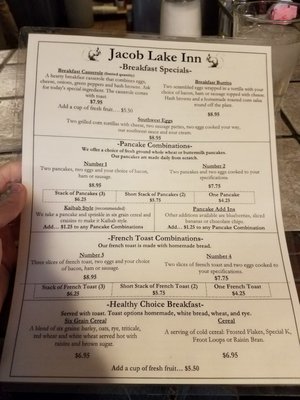 Menu photo 7 Jacob Lake Inn Jacob Lake, AZ