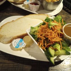 Salad and bread side for Lobster Dinner. The dinner was $35 but it was an additional $6 to upgrade the side to a salad.