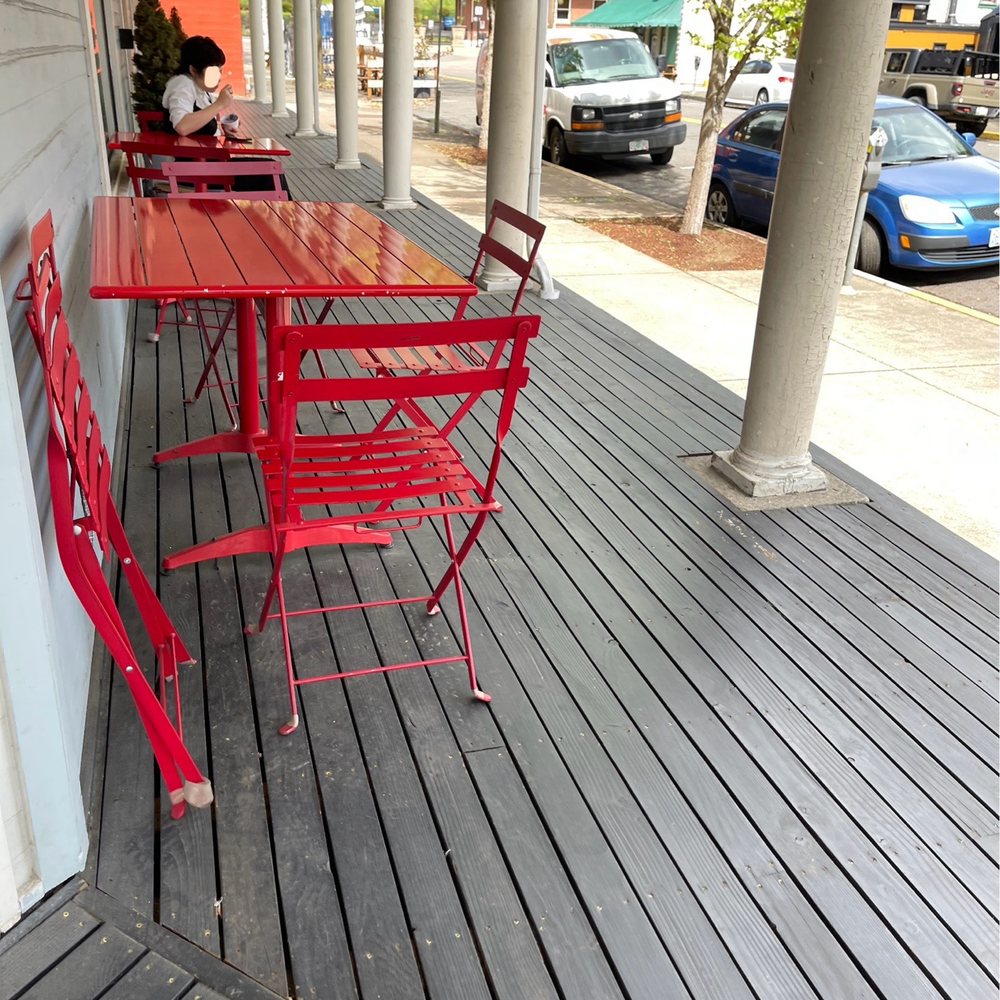 Outdoor seating.
