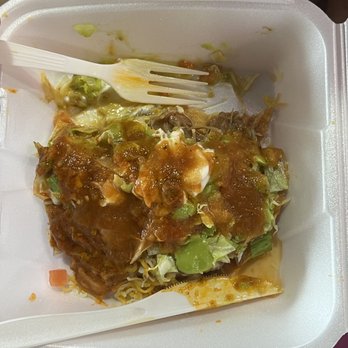 El Mesquite Taqueria - Green chili tostada covered in hot sauce - Mexican Near Me - Pima, Arizona El Mesquite Taqueria - Green chili tostada covered in hot sauce - Mexican Near Me - Pima, Arizona