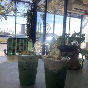 Daydrift - Banana Matcha & Lucky Pistachio Cream top(seasonal) - Coffee & Tea Near Me - Costa Mesa, California Daydrift - Banana Matcha & Lucky Pistachio Cream top(seasonal) - Coffee & Tea Near Me - Costa Mesa, California