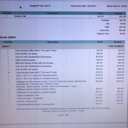 This is the quote for the repair