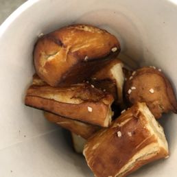 a bowl of pretzels