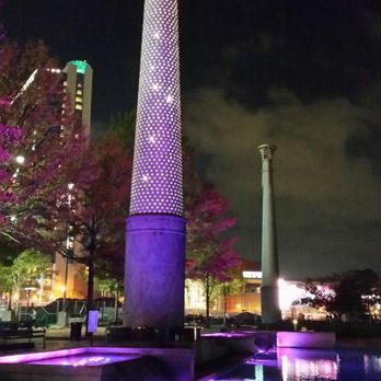 Centennial Olympic Park - Magic of Purple Towers at night! - Parks Near Me - Atlanta, Georgia