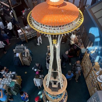 Space Needle - Looking down onto the gift shop - Landmarks & Historical Buildings Near Me - Seattle, Washington Space Needle - Looking down onto the gift shop - Landmarks & Historical Buildings Near Me - Seattle, Washington