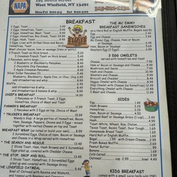 Wendy's Diner - Menu - Diners Near Me - Cassville, New York