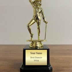 Glendora Trophy & Engraving - Celebrate rhythm and talent with this tap dance trophy--perfect for honoring grace, dedication, and every tap step along the way!