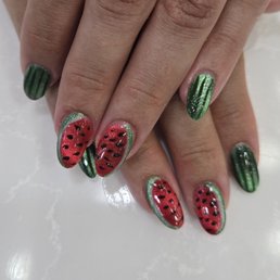 Watermelon nail design