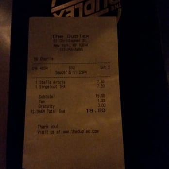The Duplex - Tip added automatically, and the total still doesn't added up. - Gay Bars Near Me - New York City, New York The Duplex - Tip added automatically, and the total still doesn't added up. - Gay Bars Near Me - New York City, New York