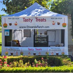 North Fontana Farmers Market - Capples (caramel apples), chocolates and candies. There are sugar-free, vegan, gluten-free and dairy free options.