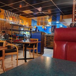 Marlaina's Mediterranean Kitchen - The view from my table. Open kitchen...chill vibe.