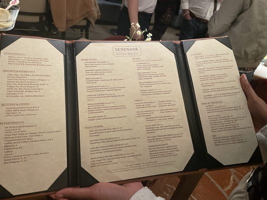 Menu photo 4 Serenade Austin, TX