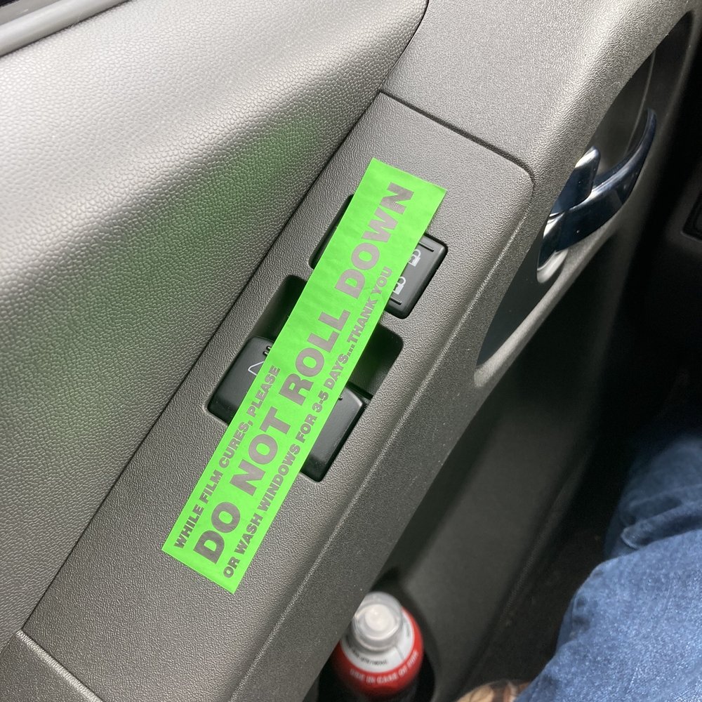 Sterling Window Tint - Nice little reminder sticker to remind you to keep the windows closed for a few days. - Car Window Tinting Near Me - Sterling, Virginia Sterling Window Tint - Nice little reminder sticker to remind you to keep the windows closed for a few days. - Car Window Tinting Near Me - Sterling, Virginia