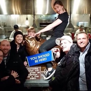 The Pullman - Before we left, we had to get a pic with the pig. Two of the last waitresses jumped in the pic, one on the pig. Lol - New American Near Me - Glenwood Springs, Colorado
