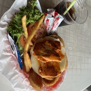 Papa’s On The Lake - Buffalo Grilled Chicken Sandwich & Onion Rings - Seafood Near Me - Montgomery, Texas Papa’s On The Lake - Buffalo Grilled Chicken Sandwich & Onion Rings - Seafood Near Me - Montgomery, Texas