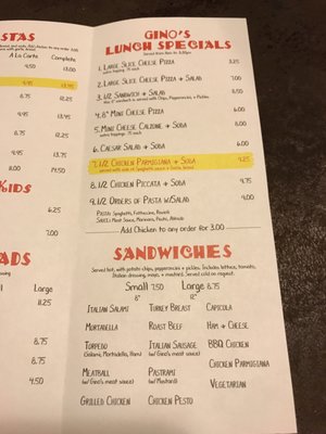 Menu photo 6 Gino's Pizza SLO San Luis Obispo, CA