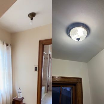 F&A Enterprises - Before and after hallway ceiling light - Electricians Near Me F&A Enterprises - Before and after hallway ceiling light - Electricians Near Me