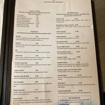 Menu photo 1 The Log Cabin Seneca, PA