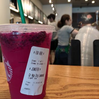 Starbucks - My favorite! Mango dragon fruit lemonade refresher - Coffee & Tea Near Me - Poughkeepsie, New York