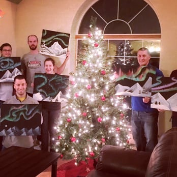Play with Pigments - Cozy holiday paint party featuring Aurora over Mountains. - Paint & Sip Near Me - Fairbanks, Alaska Play with Pigments - Cozy holiday paint party featuring Aurora over Mountains. - Paint & Sip Near Me - Fairbanks, Alaska