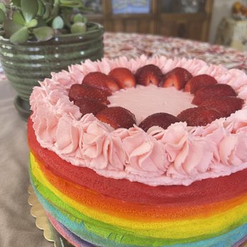 Sweet Creations by Mina - Strawberry Rainbow Crepe Cake - Caterers Near Me - Panorama City, California Sweet Creations by Mina - Strawberry Rainbow Crepe Cake - Caterers Near Me - Panorama City, California