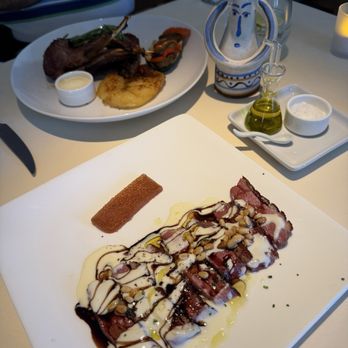 BCN Taste & Tradition - Grilled Duck Breast and Baby Lamb Chops, Vegetables and Aromatic Herb Sabayon - Catalan Near Me - Houston, Texas