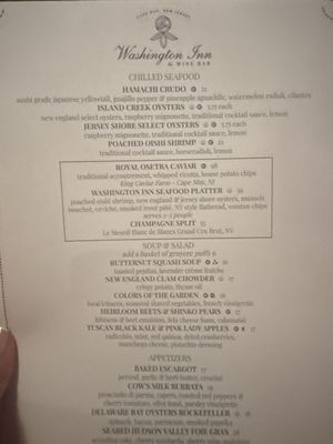 Menu photo 3 Washington Inn & Wine Bar Cape May, NJ