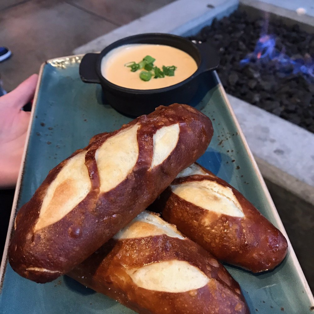 Copper Blues Live - Oxnard - Pretzels with cheddar beer dip! Sooooo yummy! - New American Near Me - Oxnard, California