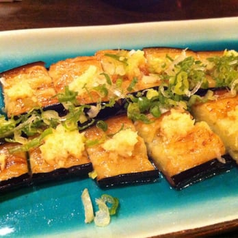 Sakae Sushi - Nasu-Shoga (Deep Fried Eggplant w/Sesame Oil and Ginger) - Japanese Near Me - Burlingame, California Sakae Sushi - Nasu-Shoga (Deep Fried Eggplant w/Sesame Oil and Ginger) - Japanese Near Me - Burlingame, California