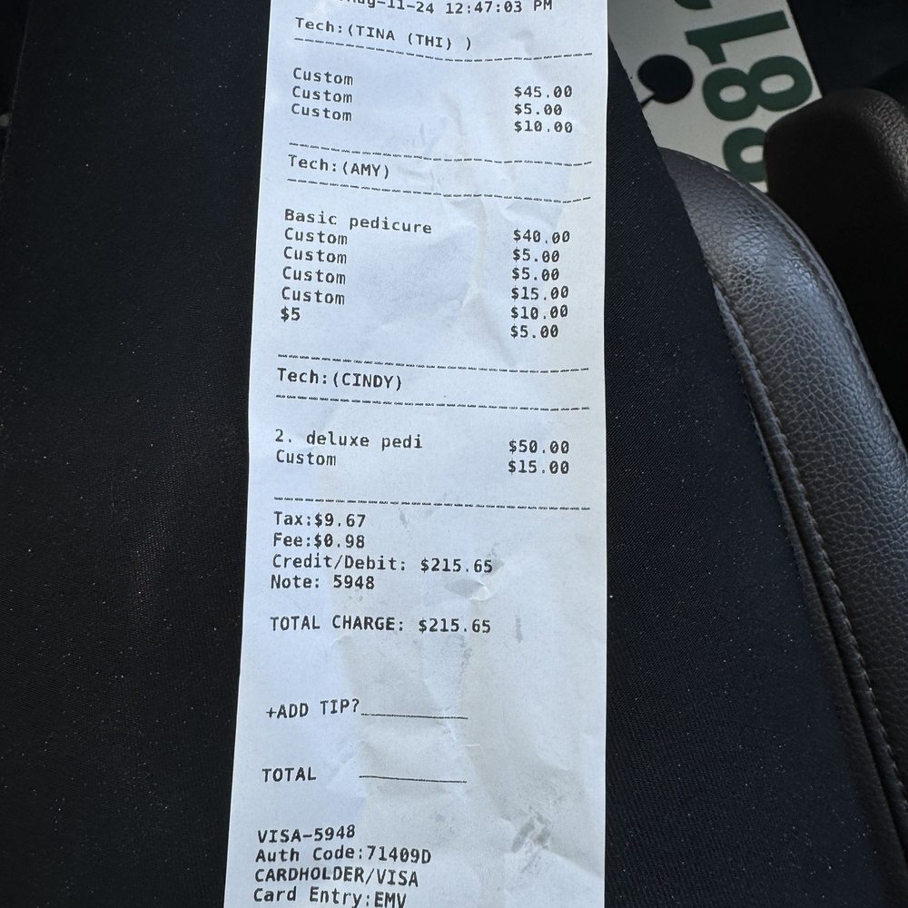 Diamond Nails - Warning worst nail place ever. I came in for the basic gel manicure and pedicure and they charged me $215.00 Outrageous !!! - Nail Salons Near Me - Honolulu, Hawaii Diamond Nails - Warning worst nail place ever. I came in for the basic gel manicure and pedicure and they charged me $215.00 Outrageous !!! - Nail Salons Near Me - Honolulu, Hawaii