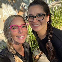 Lux Eyewear - Jemma, Marketing Director & Event Planner, with Jennifer, Lux Eyewear Executive Manager at our Blake & Bevel Eyewear Show 10.18.24