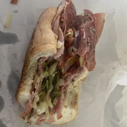 Dinunzio's Authentic Italian Hoagie - Half-dozed Sharp-Dressed Italian (after a bite because the camera didn't eat first this time)