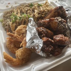 Shrimp, Wings & Fried Rice