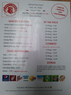 Menu photo 5 Mack’s Wings Tulsa, OK