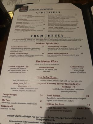 Menu photo 5 Captains Anchorage Big Bear Lake, CA